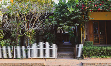 Architecture of ancient town in Luang Phrabang, Laos. The city was the capital of the kingdom of...