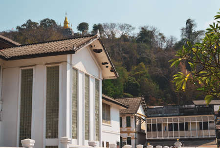 Architecture of ancient town in Luang Phrabang, Laos. The city was the capital of the kingdom of Laos for thousands of years until 1975.のeditorial素材