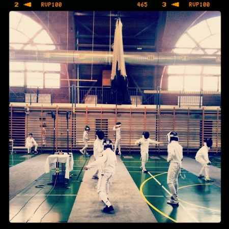 Fencing training in Szolnok Hungaryの素材