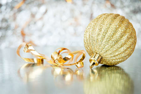 Cristmas greeting card with new year balls, merry christmas and happy new year conceptの写真素材
