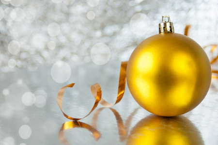 Cristmas greeting card with new year balls, merry christmas and happy new year conceptの写真素材