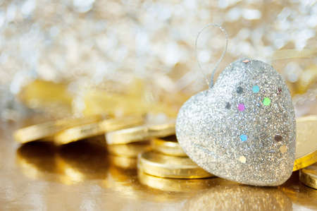 Cristmas greeting card with new year balls, merry christmas and happy new year conceptの写真素材