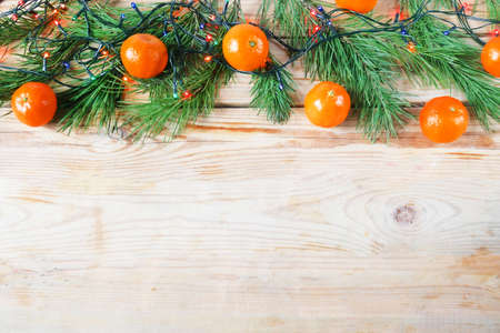 Cristmas greeting card with new year balls, merry christmas and happy new year conceptの写真素材