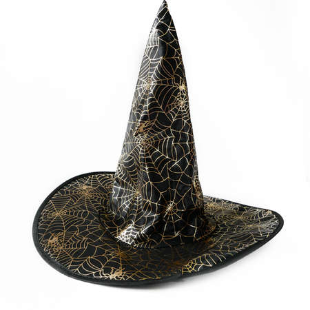 Halloween Witch Black Hat isolated on white background.の写真素材