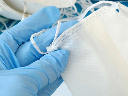 Many medical masks with high protection level. Protection against coronavirus. Respritors...