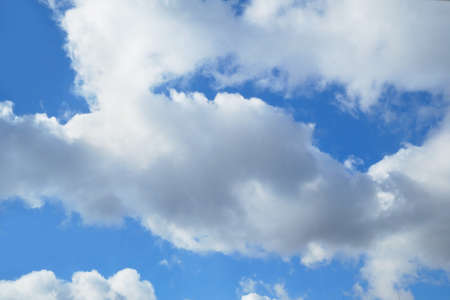 sky with blue and white clouds, background, closeup