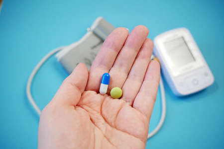 hypertension treatment, high blood pressure treatment concept, pressure and pulse control, health...
