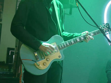 Man Playing The Guitar, Guitarist, Electric guitar player, closeupの写真素材