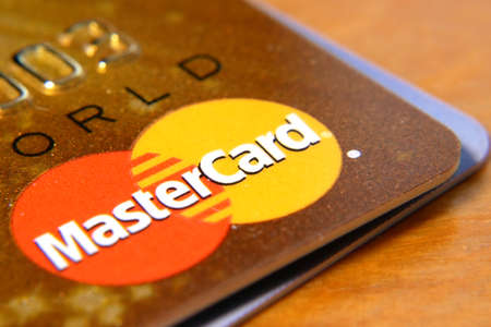 Ð¡redit master card. Banking, shopping concept. Opening a wallet or bank account in United states of America. Closeup, Macroのeditorial素材