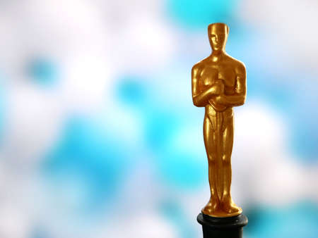 Hollywood Golden Oscar Academy award statue. Success and victory concept., closeupのeditorial素材