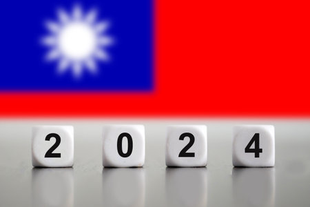 Taiwan elections 2024, Taiwan flag and cubes, symbolizing upcoming Elections in this country,...