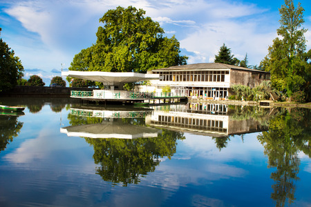 pond in the park of New Athos, Abkhazia, landscapeのeditorial素材