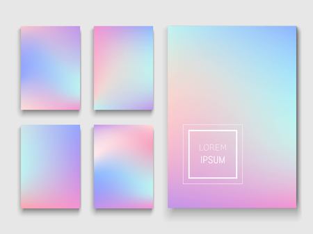 Set of holographic backgrounds. Vector illustration. Can be used for brochures, banners, postcards or other.のイラスト素材