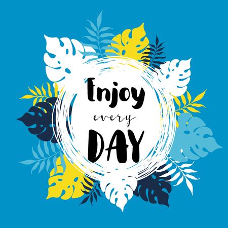 Enjoy every day hand lettering poster designのイラスト素材
