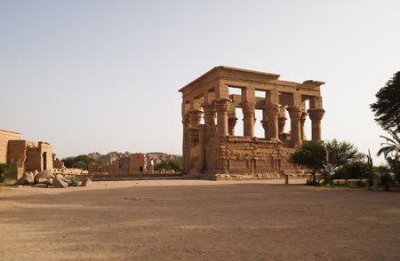 Trajan's Kiosk in Philae, Aswan, Egyptの写真素材