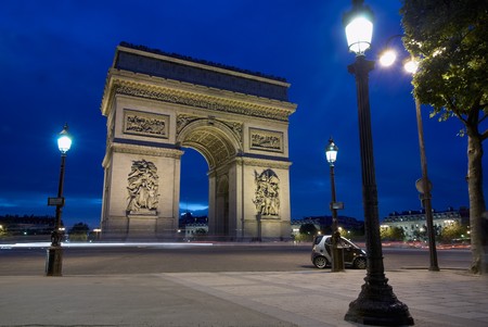 Arc de Triomphe at Place Charles de Gaulle, Paris, Franceの写真素材