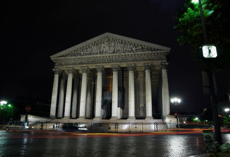 Cathedral Madeleine by night, Paris, Franceの写真素材