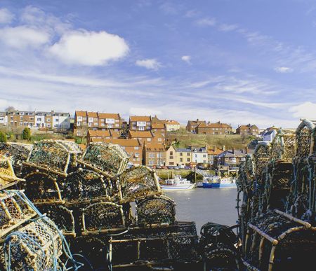 Whitby Fishing Netsの写真素材