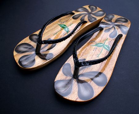Painted Wooden Sandals