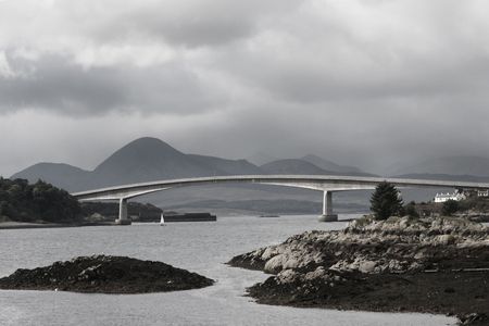 Bridge over to Isle of Skyeの写真素材