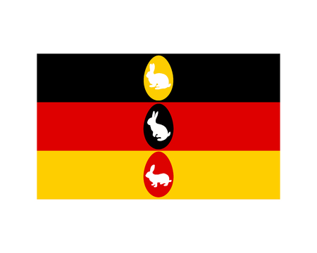 Flag of Germany with easter bunnys and easter eggsのイラスト素材