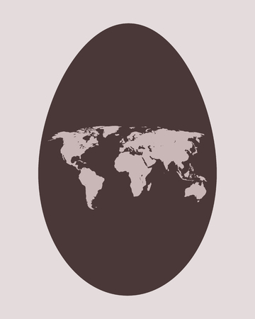 Symbolic illustration of all continents in an egg during easternのイラスト素材