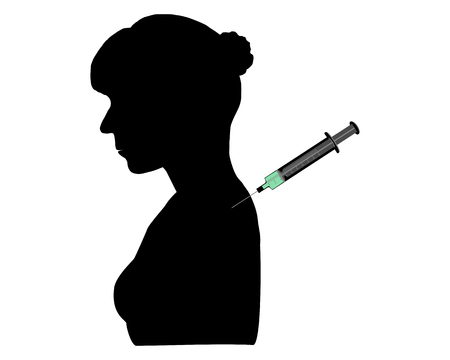 Illustration about a woman who gets an immunization のイラスト素材