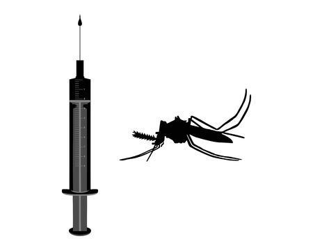 Immunization against malaria as illustration on white backgroundのイラスト素材