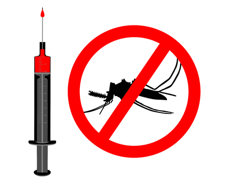  immunization against malaria as illustration on white backgroundのイラスト素材