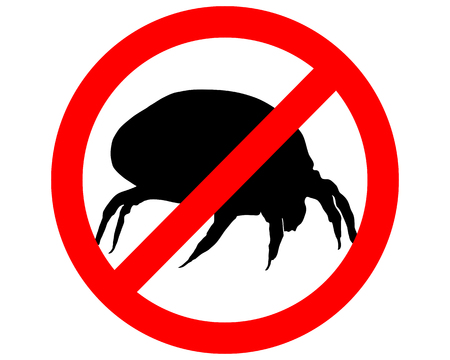 The illustration of a prohibition sign for house dust mitesのイラスト素材