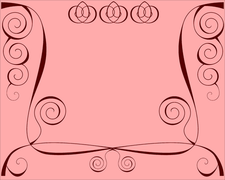 Design background with lines and spirals on pinkのイラスト素材