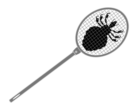 The illustration of a gray louse swatterのイラスト素材