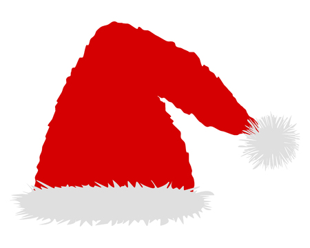 One red caps of Santa Claus on whiteのイラスト素材