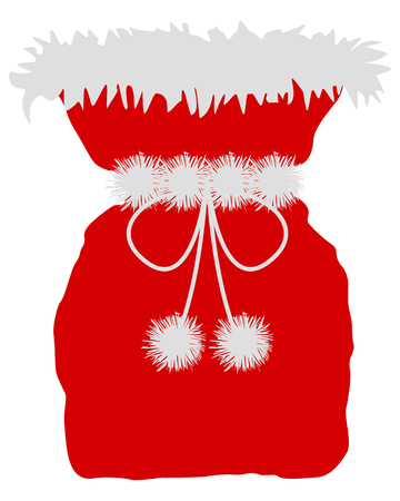 Red St Nicholas bag on white backgroundのイラスト素材