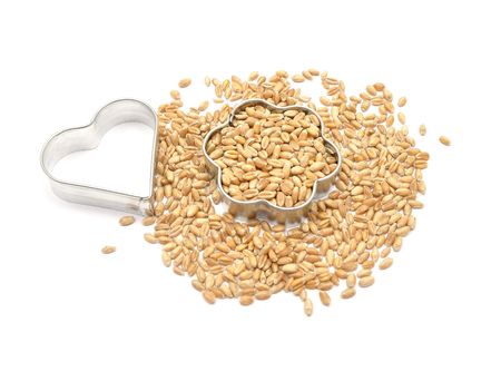 Detailed but simple image of cookie cutter with wheatの写真素材