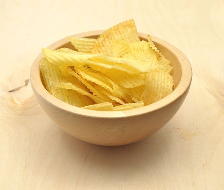 Detailed but simple image of potato chipsの写真素材