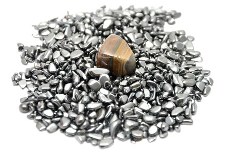 Detailed and colorful image of tiger iron  mineralの写真素材