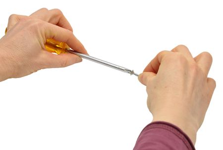 Work with crosstip screwdriver の写真素材