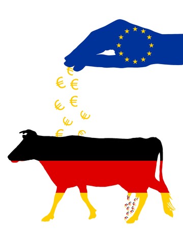 German cow and european subsidiesのイラスト素材