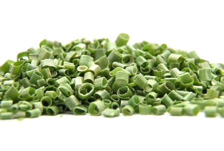 Chives on whiteの写真素材