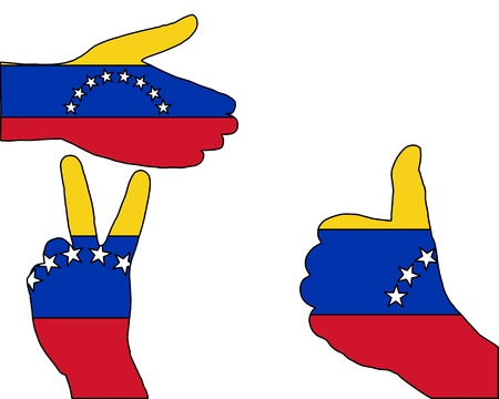 Venezuela hand signalの写真素材