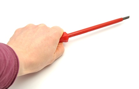 Hand with screwdriverの写真素材