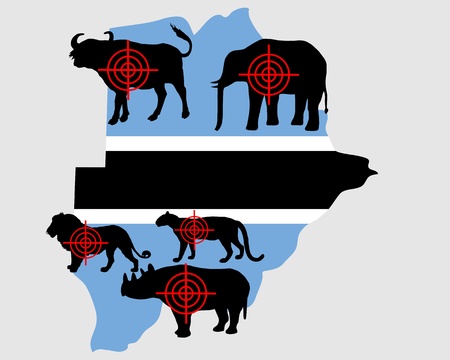 Big Five cross hairs Botswanaのイラスト素材