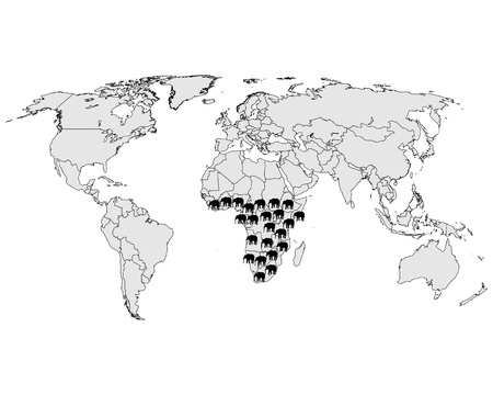 African elephant rangeのイラスト素材