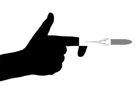 Shooting with handgunのイラスト素材