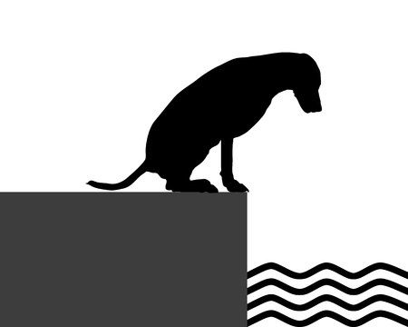 Dog at the shoreのイラスト素材