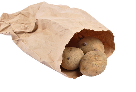 Vegetables in paper bagの写真素材