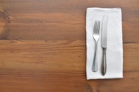 Old spoon on cloth