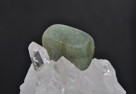 Moss agate on rock crystalの写真素材