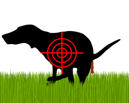 Aim at dogs crappingのイラスト素材